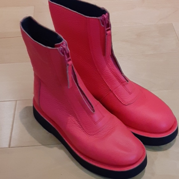 CAMPER leather pink Tyra platform zipper boots - Picture 6 of 8